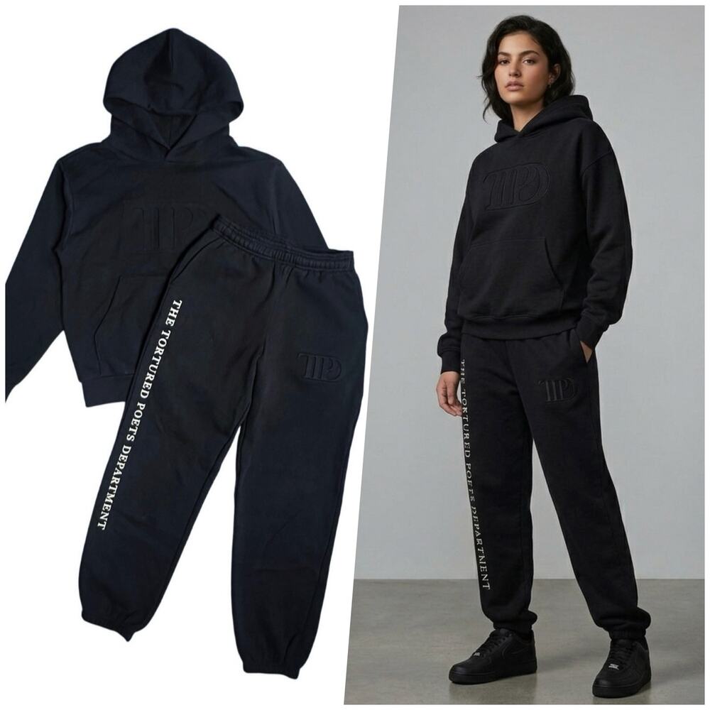 Taylor Swift | Women | The Tortured Poets Society Black Sweat Suit Set | Small